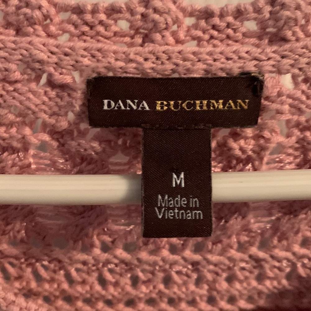 Dana Bachman Pink Crochet Sweater Women’s Size Medium - Picture 4 of 6